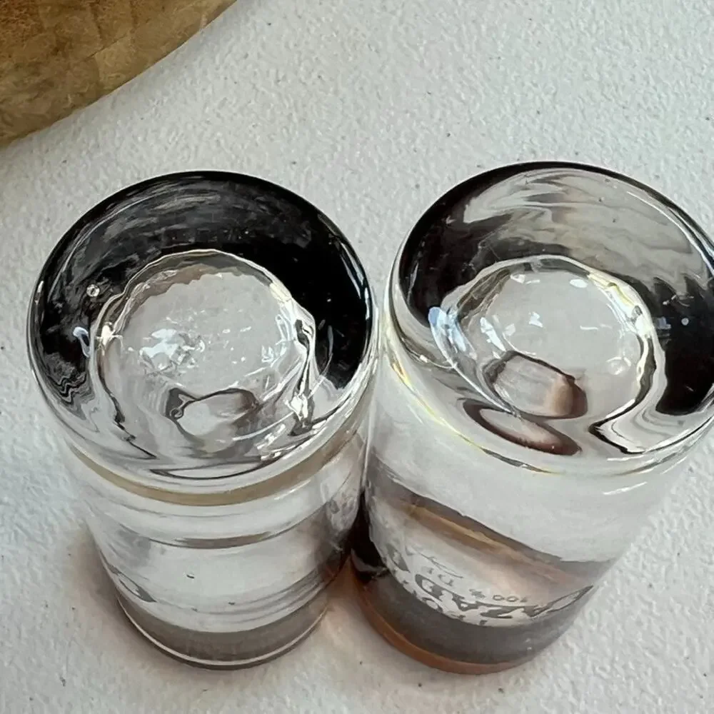 Glass Blown Cazadores Tequila Shot Glasses Amber Rim Thick Glass Set of 2